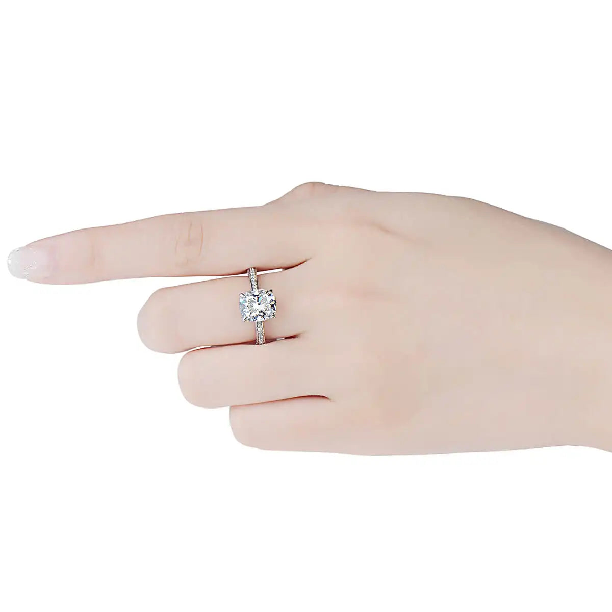 4.50ct Cushion Cut White Diamond Ring