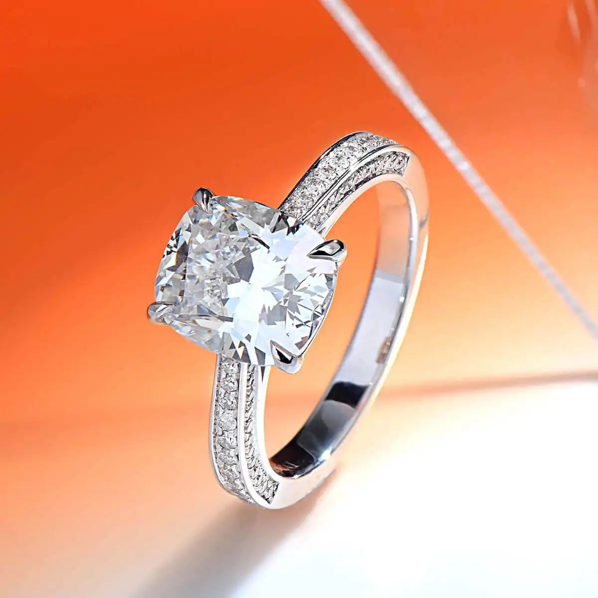 4.50ct Cushion Cut White Diamond Ring