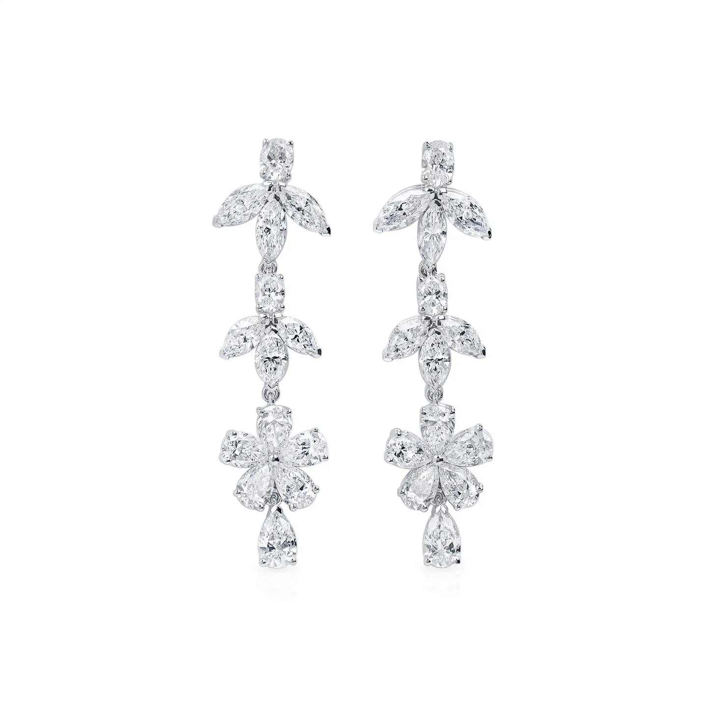 5.92ct White Mix Shape Cut Diamond Earring