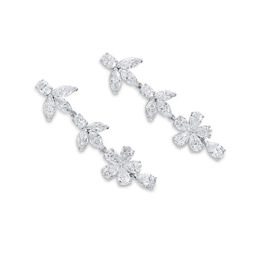 Orecchino con diamante a taglio bianco a forma mista da 5,92 ct