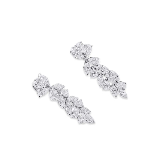 Orecchino con diamante a taglio bianco a forma mista da 6,28 ct
