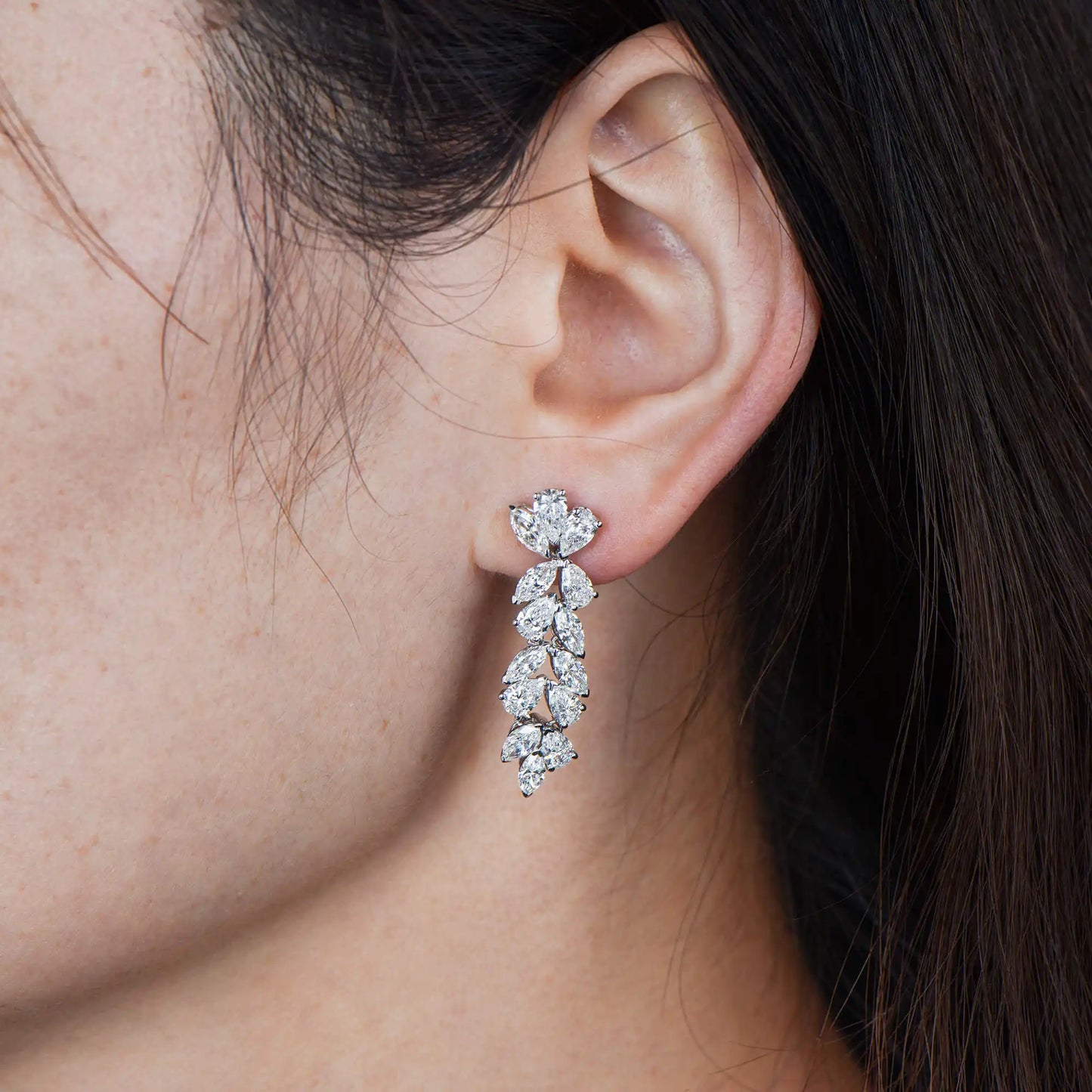 6.28ct White Mix Shape Cut Diamond Earring