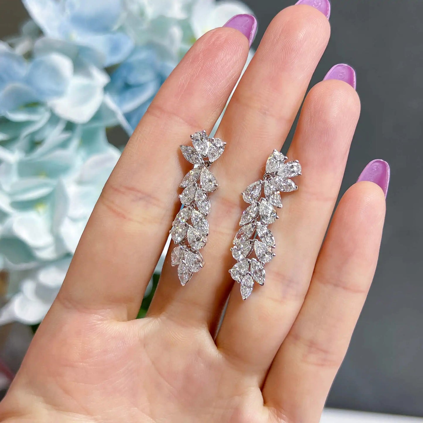 6.28ct White Mix Shape Cut Diamond Earring