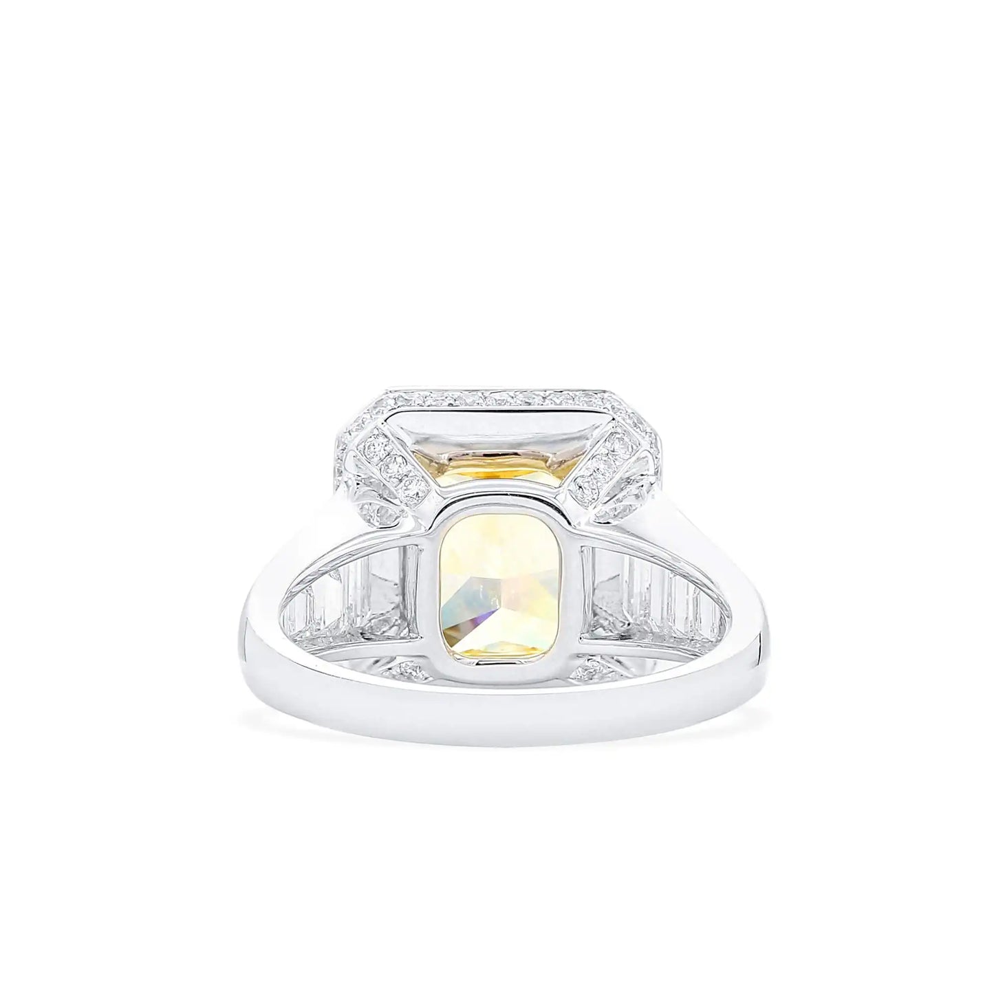 6.47 Radiant Cut Fancy-Colored Yellow Diamond Ring