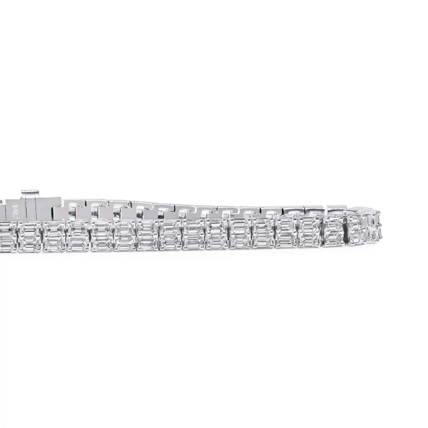6.72ct White Emerald Cut Diamond Tennis Bracelet