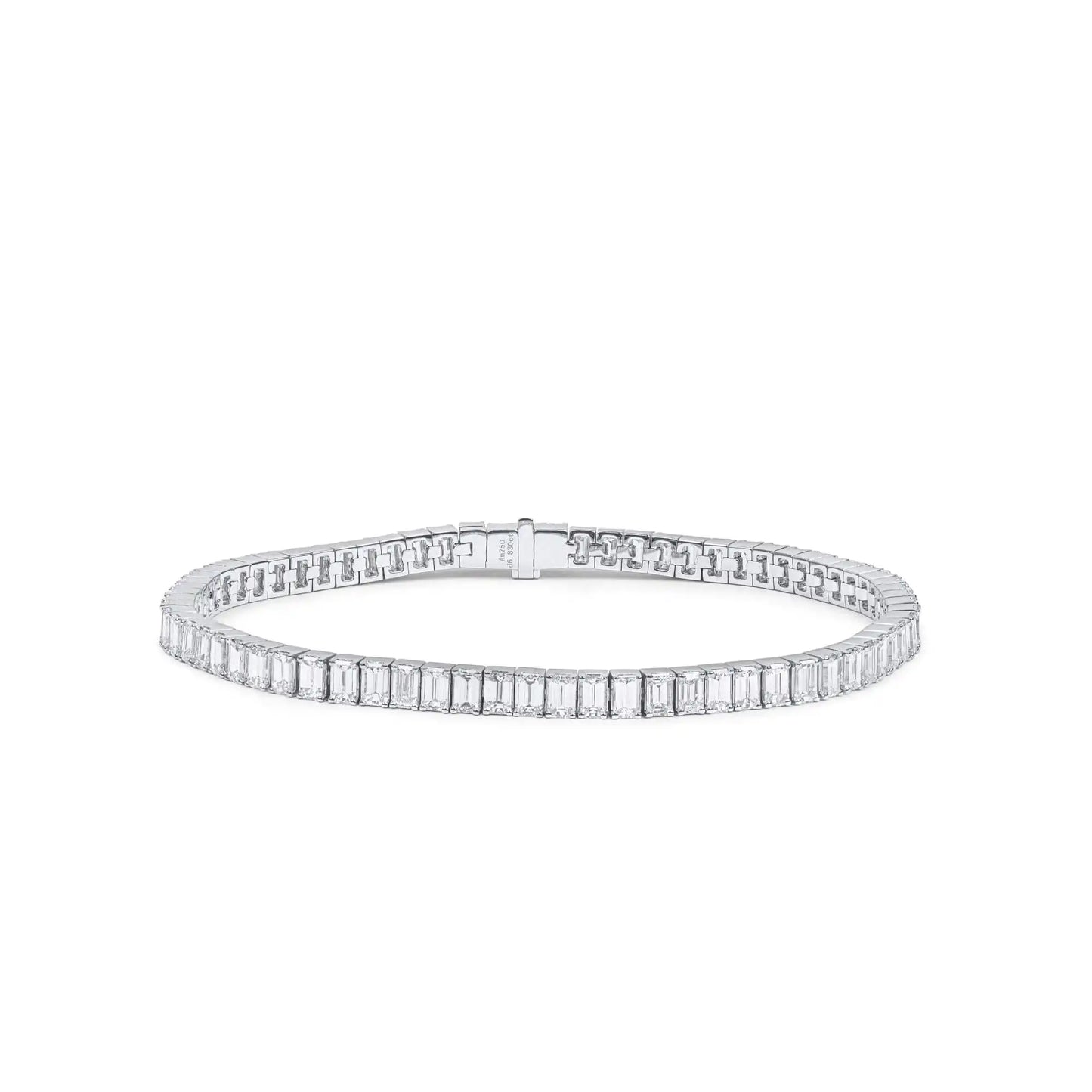 6.83ct White Emerald Cut Diamond Tennis Bracelet