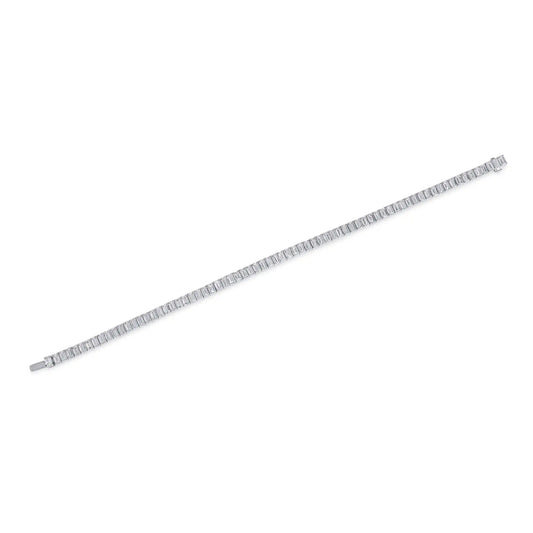 Bracciale tennis con diamante taglio smeraldo bianco da 6,83 ct
