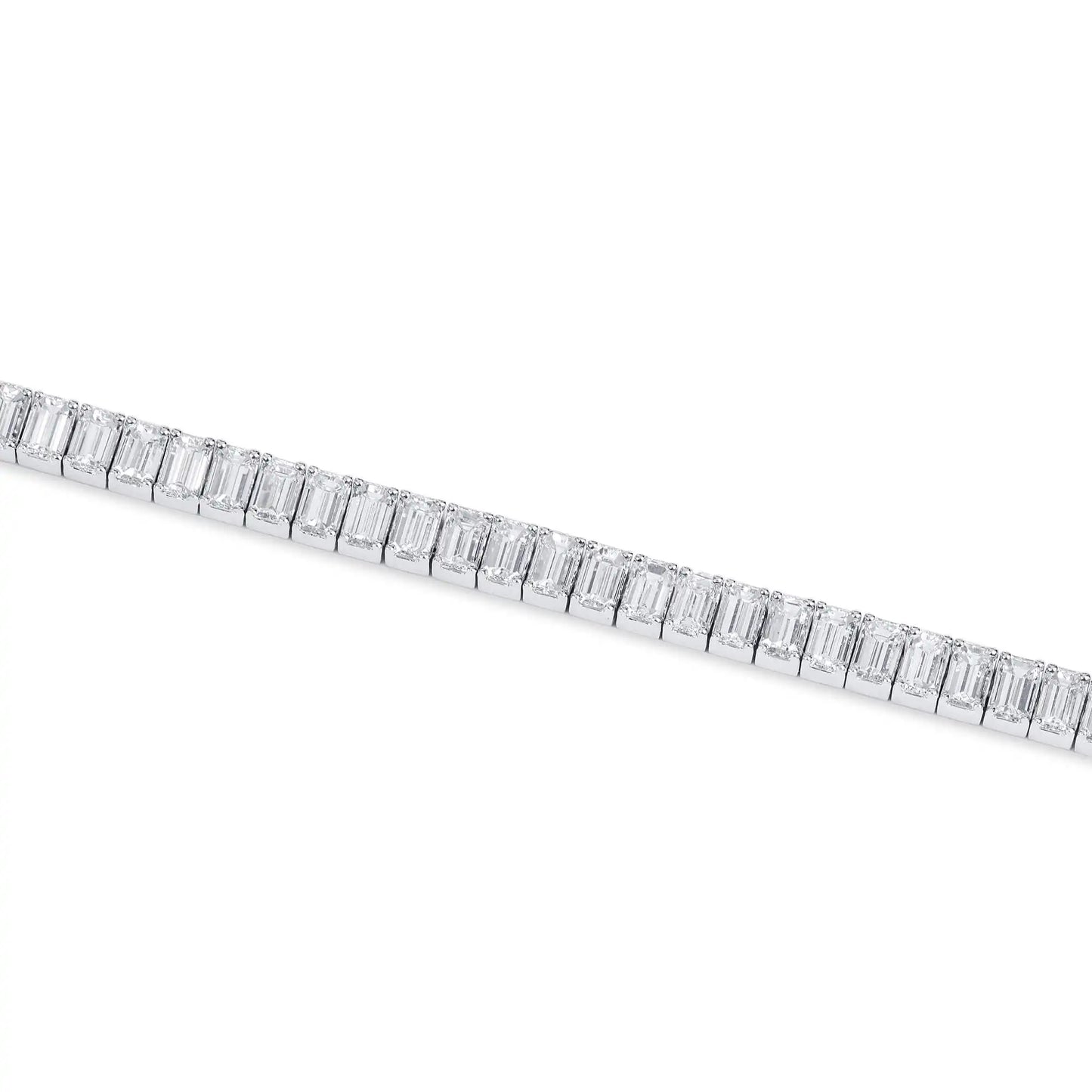 6.83ct White Emerald Cut Diamond Tennis Bracelet