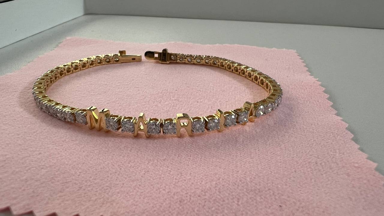 Letter Diamond Tennis Bracelet