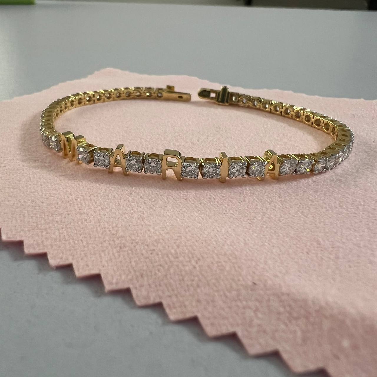 Letter Diamond Tennis Bracelet