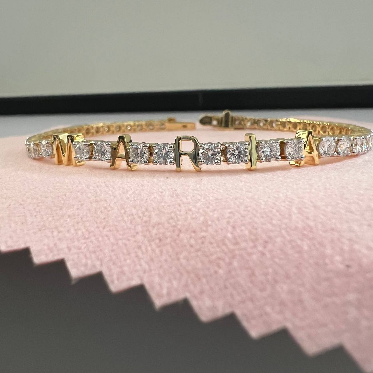 Letter Diamond Tennis Bracelet