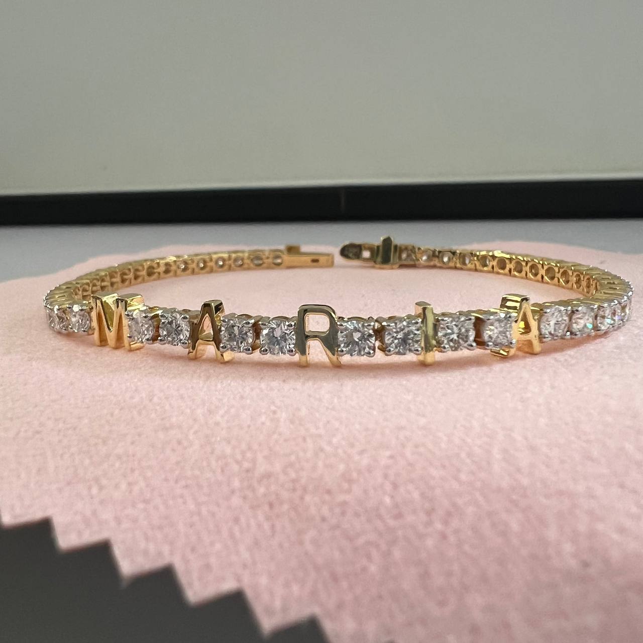 Letter Diamond Tennis Bracelet