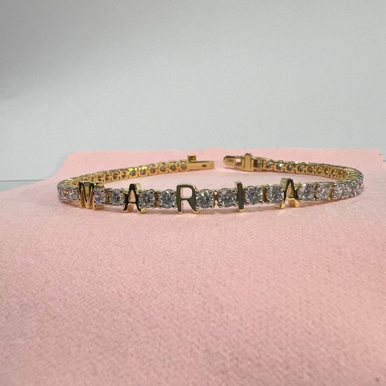 Letter Diamond Tennis Bracelet