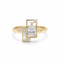 Modern Geometric Pear Diamond Engagement Ring