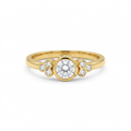 Dainty Bezel-Set Cluster Diamond Engagement Ring