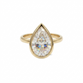 Pear Cut Diamond Bezel Set Engagement Ring