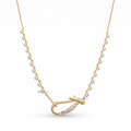 Carabiner Hook Diamond Station Necklace | Charm Holder