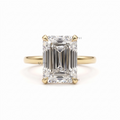 4ct Emerald Cut Diamond Hidden Halo Solitaire Engagement Ring