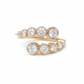 Bezel-Set Graduated Bypass Diamond Statement Ring