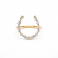 Lucky Horseshoe Open Diamond Knuckle Ring in Solid Gold