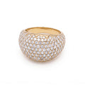 Micro-Pave Bomb Dome Ring / Chunky Gold Statement Ring