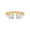 Open Gap Cuff Two-Stone Diamond Stackable Ring