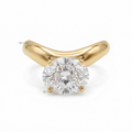 Modern Wavy Oval Cut Diamond Engagement Ring