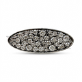 Oval Pave Diamond Shield Vintage Cocktail Ring with Black Rhodium