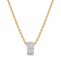 Pave Lab-Grown Diamond Barrel Bead Rondelle Spacer Pendant