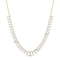 Pear & Round Diamond Dangle Drop Fringe Chain Necklace