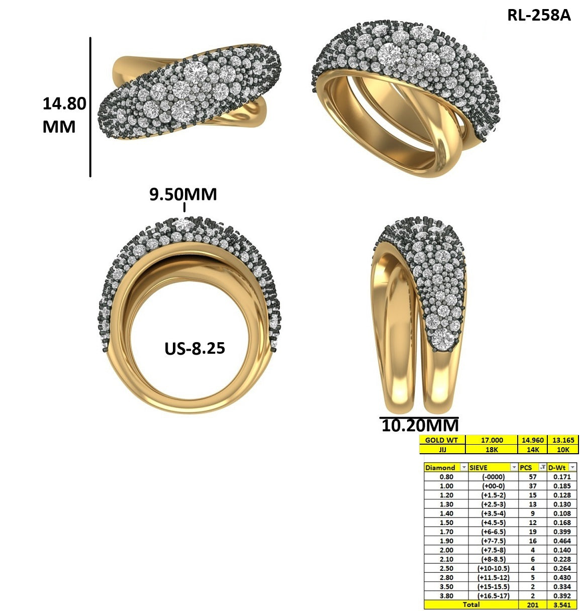 Pavé Lab Grown Diamond Bembe Crossover Dome Statement Ring
