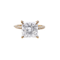 Princess Cut Lab Grown Diamond Pave Engagement Ring