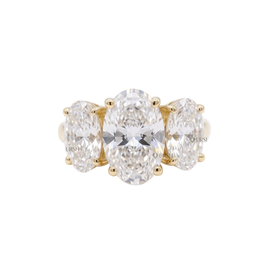 Three-Stone Oval Cut Lab Grown Diamond Engagement Ring