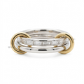 Two-Tone Gold Baguette Diamond Interlocking Statement Ring
