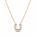 Baguette Diamond Horseshoe Pendant Necklace