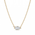 1 Ct East-West Marquise Cut Diamond Solitaire Pendant Necklace