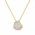 Pavé Diamond Heart Cluster Pendant Necklace