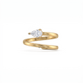 Pear Cut Diamond Spiral Wrap Ring Floating Teardrop Coil Bypass Statement Ring