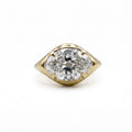 East-West Old mine Marquise Diamond Engagement Ring