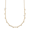Wavy Link Diamond Station Chain Necklace