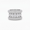 Marquise and Pave Diamond Statement Ring | Wide Gold Cocktail Ring